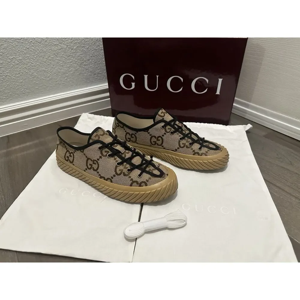 AUTHENTIC GUCCI MAXI LOWTOP SNEAKER 703031 GG SZ 10 (fits USA 11)